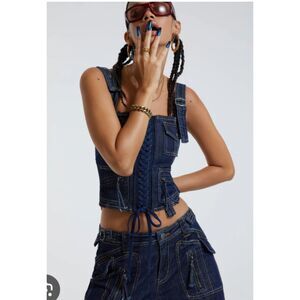 Jaded Denim Corset Top Size 6
